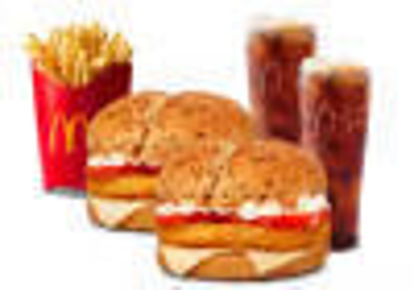 Picture of Free Fries with 2 Deluxe Veggie & Coke
